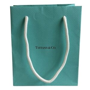 Authentic Tiffany & Co Turquoise Gift Bag Small Shopping Bag 5"x3"x6"